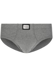 Dolce & Gabbana Slip con placca logo - Grigio