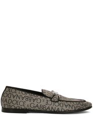 Dolce & Gabbana Slippers con placca logo - Marrone