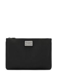 Dolce & Gabbana Clutch con placca logo - Nero