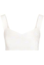 Dolce & Gabbana logo-jacquard cropped top - Bianco