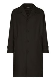 Dolce & Gabbana Cappotto monopetto con placca logo - Nero