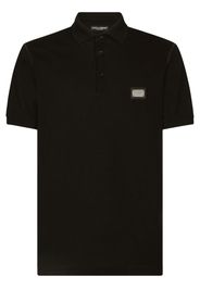 Dolce & Gabbana Polo con placca logo - Nero