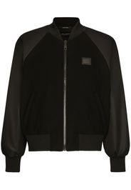 Dolce & Gabbana Bomber con placca logo - Nero