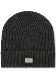 Dolce & Gabbana logo-patch knitted beanie hat - Grigio