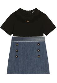 Dolce & Gabbana Kids Abito svasato bicolore - Nero