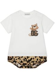 Dolce & Gabbana Kids Set T-shirt e pantaloncini leopardati - Bianco