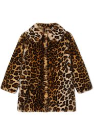 Dolce & Gabbana Kids Pelliccia sintetica leopardata - Marrone