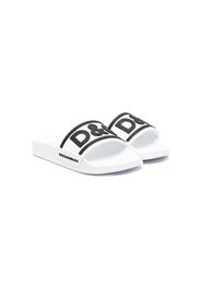 Dolce & Gabbana Kids debossed-logo open-toe slides - Bianco