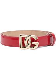 Dolce & Gabbana logo-plaque patent belt - Rosso