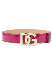 Dolce & Gabbana patent leather logo-buckle belt - Rosa