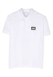 Dolce & Gabbana Kids logo-plaque polo shirt - Bianco