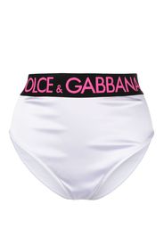 Dolce & Gabbana logo-waistband satin briefs - Bianco