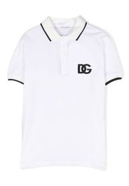 Dolce & Gabbana Kids embroidered-logo polo shirt - Bianco