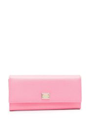 Dolce & Gabbana logo-plaque leather wallet - Rosa