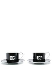 Dolce & Gabbana DG-print ceramic teacups (set of 2) - Nero