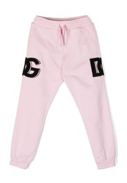 Dolce & Gabbana Kids logo-patch cotton track trousers - Rosa