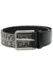 Dolce & Gabbana logo-embroidered buckle belt - Nero