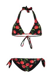 Dolce & Gabbana cherry-print bikini set - Nero