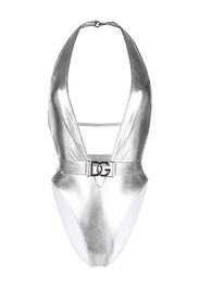 Dolce & Gabbana logo-plaque swimsuit - Argento