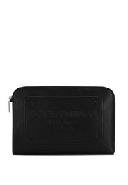 Dolce & Gabbana Clutch con logo in rilievo - Nero