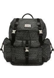 Dolce & Gabbana logo jacquard buckled backpack - Nero