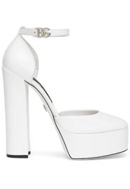 Dolce & Gabbana 105mm leather platform pumps - Bianco