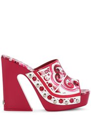 Dolce & Gabbana Mules con stampa maioliche - Rosa