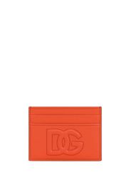 Dolce & Gabbana logo-embossed leather cardholder - Arancione