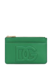 Dolce & Gabbana logo-embossed zip purse - Verde