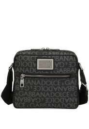 Dolce & Gabbana logo-print jacquard zipped shoulder bag - Grigio