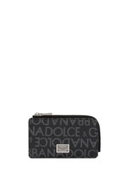 Dolce & Gabbana logo-jacquard zip around wallet - Nero