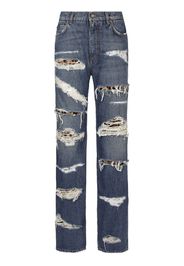 Dolce & Gabbana Jeans dritti con effetto vissuto - Blu