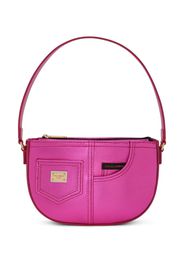 Dolce & Gabbana Kids Borsa a spalla con placca logo - Rosa