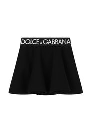 Dolce & Gabbana Kids Gonna con banda logo - Nero