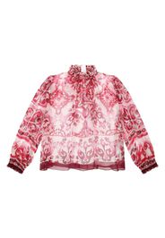 Dolce & Gabbana Kids Blusa con stampa maioliche - Rosso