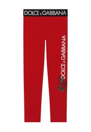 Dolce & Gabbana Kids Leggings con stampa - Rosso