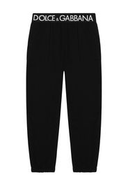 Dolce & Gabbana Kids Leggings con banda logo - Nero