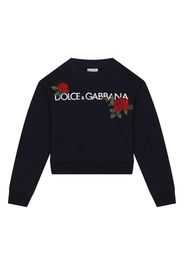 Dolce & Gabbana Kids Felpa con ricamo - Nero