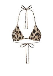 Dolce & Gabbana leopard-print triangle-cup bikini top - Toni neutri