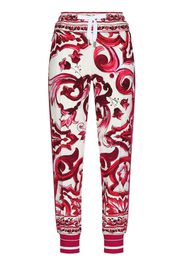 Dolce & Gabbana Pantaloni sportivi con stampa Maiolica - Bianco