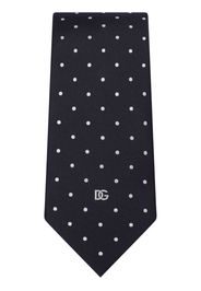 Dolce & Gabbana polka dot-print silk tie - Blu