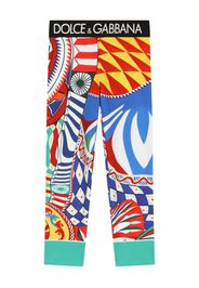 Dolce & Gabbana Kids Leggings con stampa Carretto - Rosso