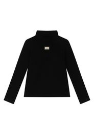 Dolce & Gabbana Kids Maglione con placca logo - Nero