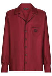 Dolce & Gabbana DG Essentials logo-patch silk shirt - Rosso