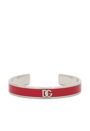 Dolce & Gabbana Bracciale rigido con placca logo - Argento