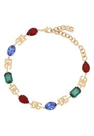 Dolce & Gabbana logo-plaque crystal-embellished necklace - Oro