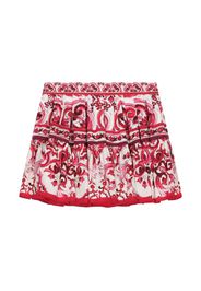 Dolce & Gabbana Kids Majolica-print poplin miniskirt - Bianco