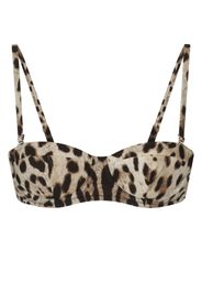 Dolce & Gabbana leopard-print balconette bikini top - Toni neutri