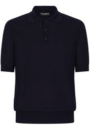 Dolce & Gabbana logo-patch short-sleeve polo shirt - Nero