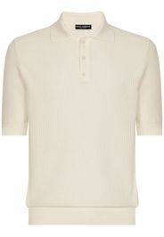 Dolce & Gabbana logo-patch short-sleeve polo shirt - Toni neutri